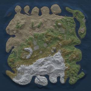 Thumbnail Rust Map: Procedural Map, Size: 4500, Seed: 76969, 20 Monuments