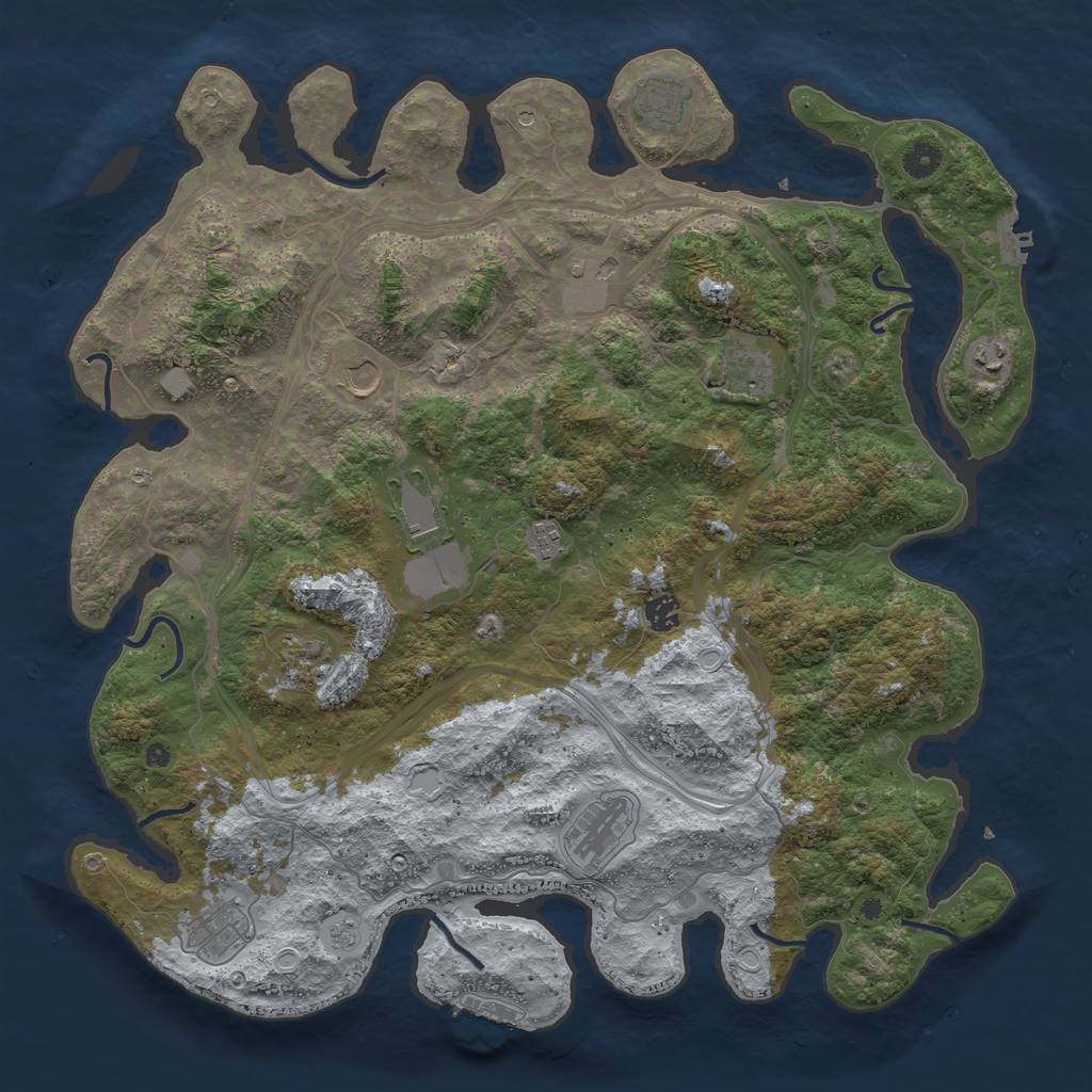 Rust Map: Procedural Map, Size: 4500, Seed: 76969, 20 Monuments