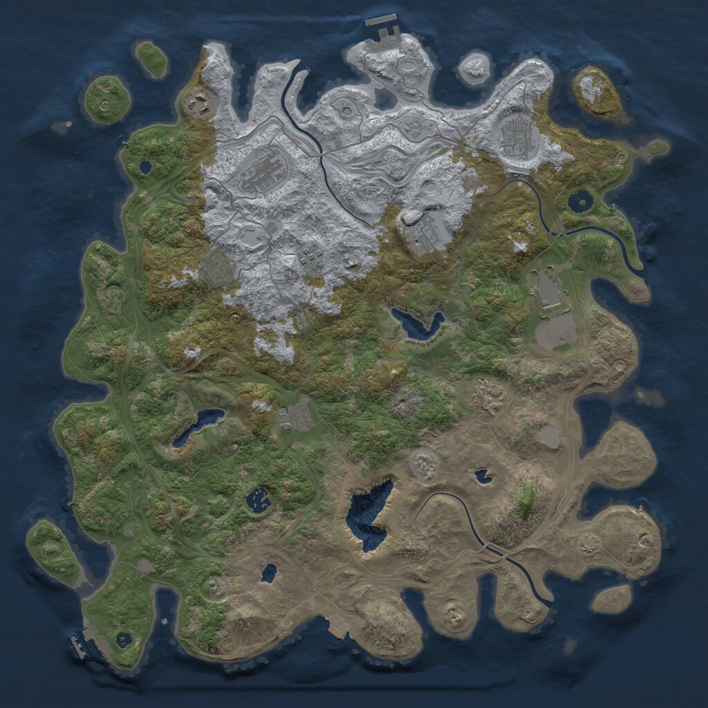 Rust Map: Procedural Map, Size: 4500, Seed: 1689415893, 16 Monuments