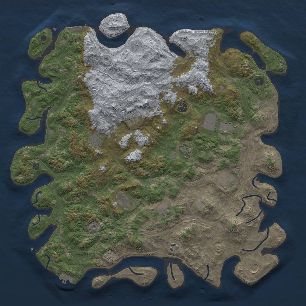 Rust Map: Procedural Map, Size: 4800, Seed: 1028398004, 20 Monuments