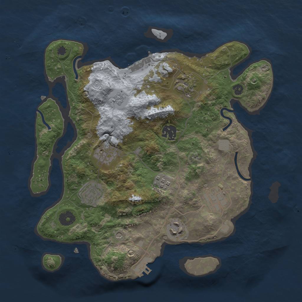 Rust Map: Procedural Map, Size: 3000, Seed: 998244353, 16 Monuments