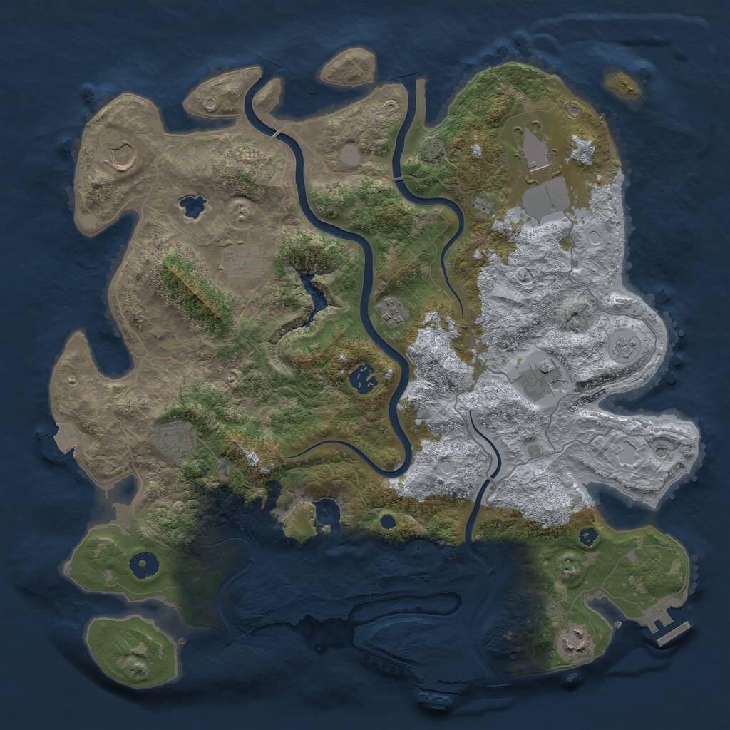 Rust Map: Procedural Map, Size: 4000, Seed: 102020, 14 Monuments