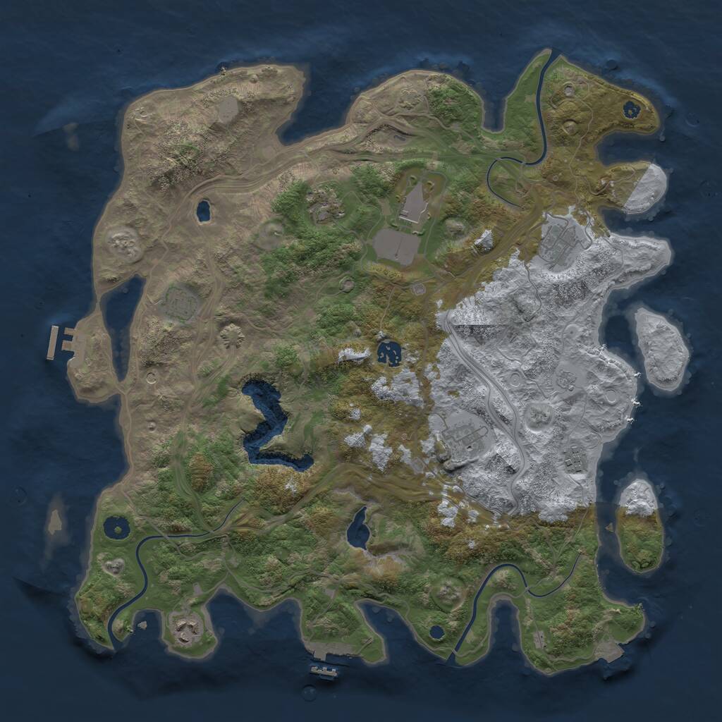 Rust Map: Procedural Map, Size: 4250, Seed: 114626958, 14 Monuments