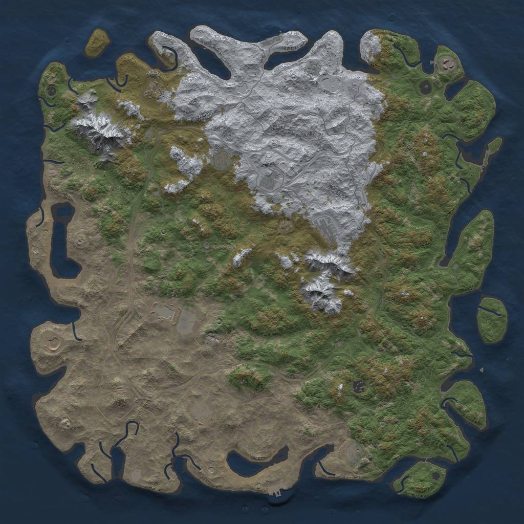 Rust Map: Procedural Map, Size: 6000, Seed: 1957, 20 Monuments