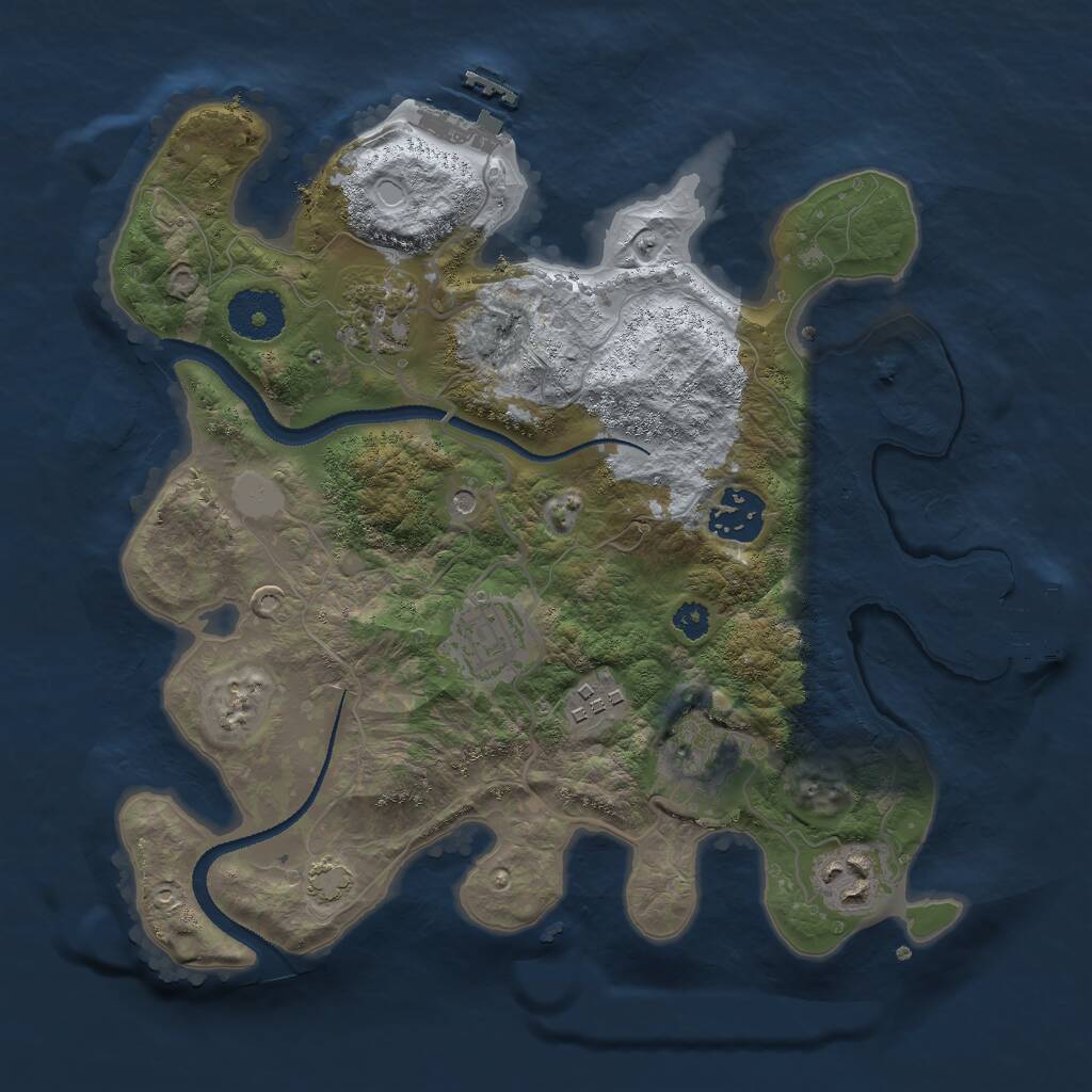 Rust Map: Procedural Map, Size: 3000, Seed: 937851255, 11 Monuments