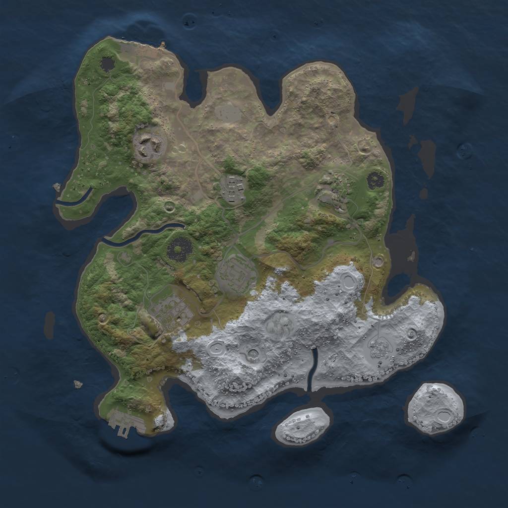 Rust Map: Procedural Map, Size: 3000, Seed: 14872, 14 Monuments