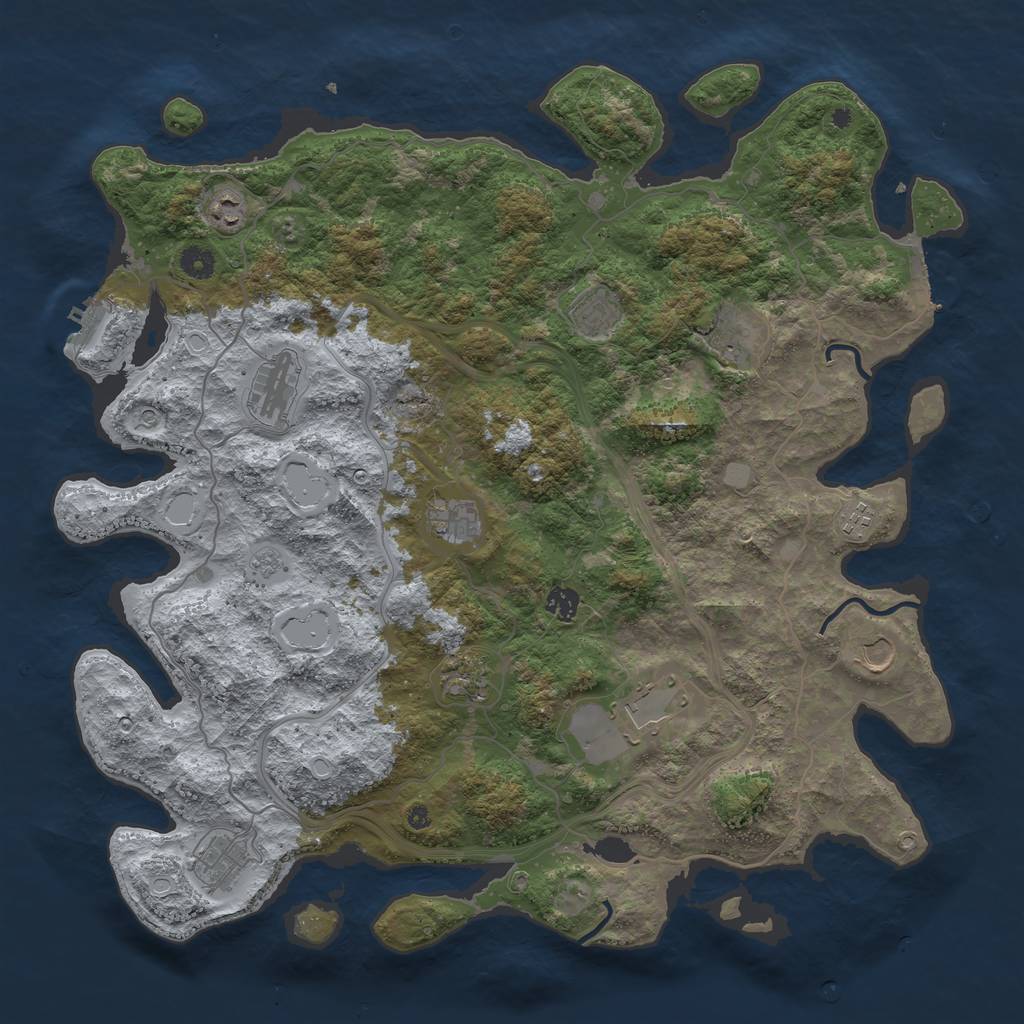 Rust Map: Procedural Map, Size: 4500, Seed: 18779, 20 Monuments