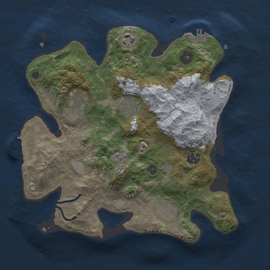 Rust Map: Procedural Map, Size: 3000, Seed: 846256155, 14 Monuments