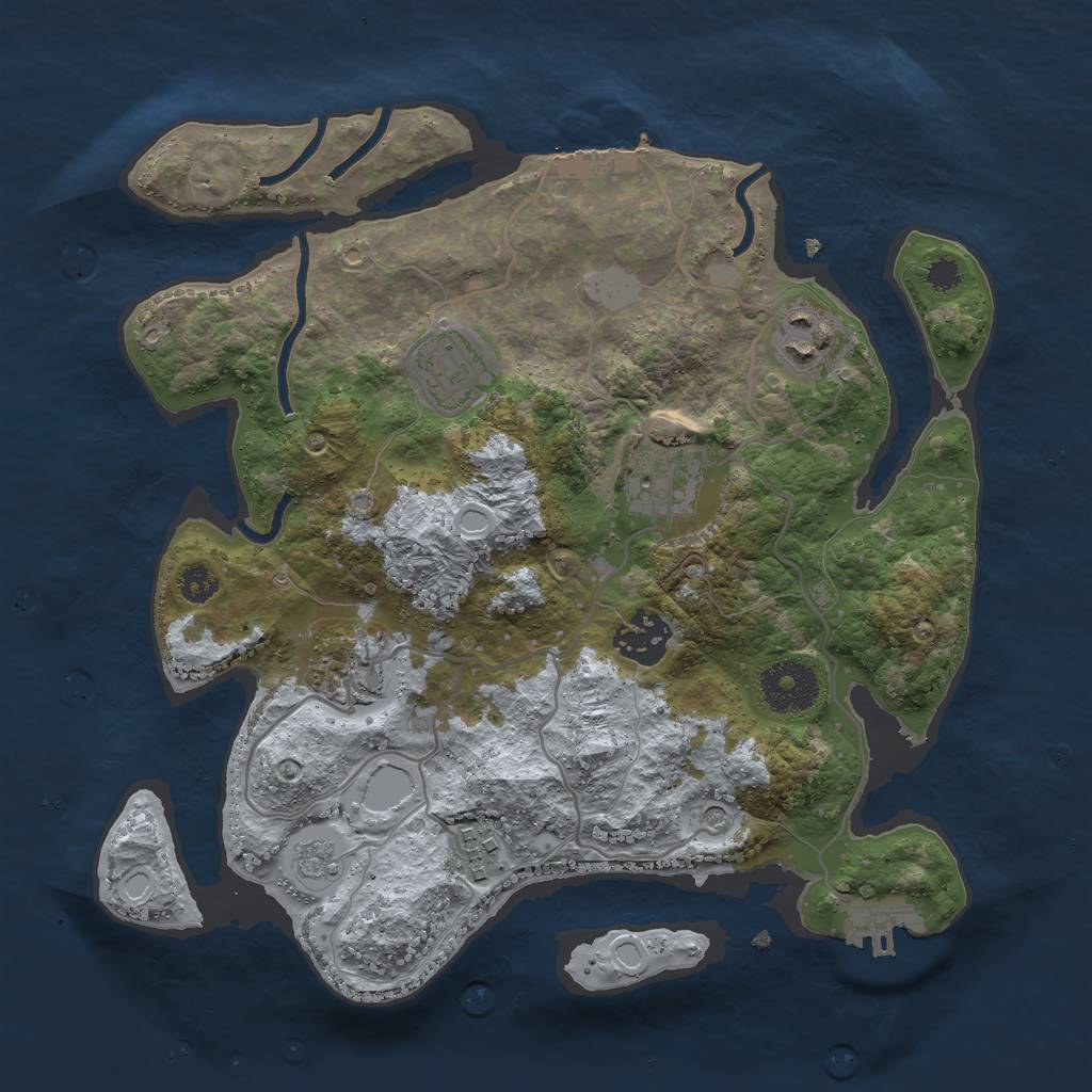 Rust Map: Procedural Map, Size: 3000, Seed: 2445381, 15 Monuments