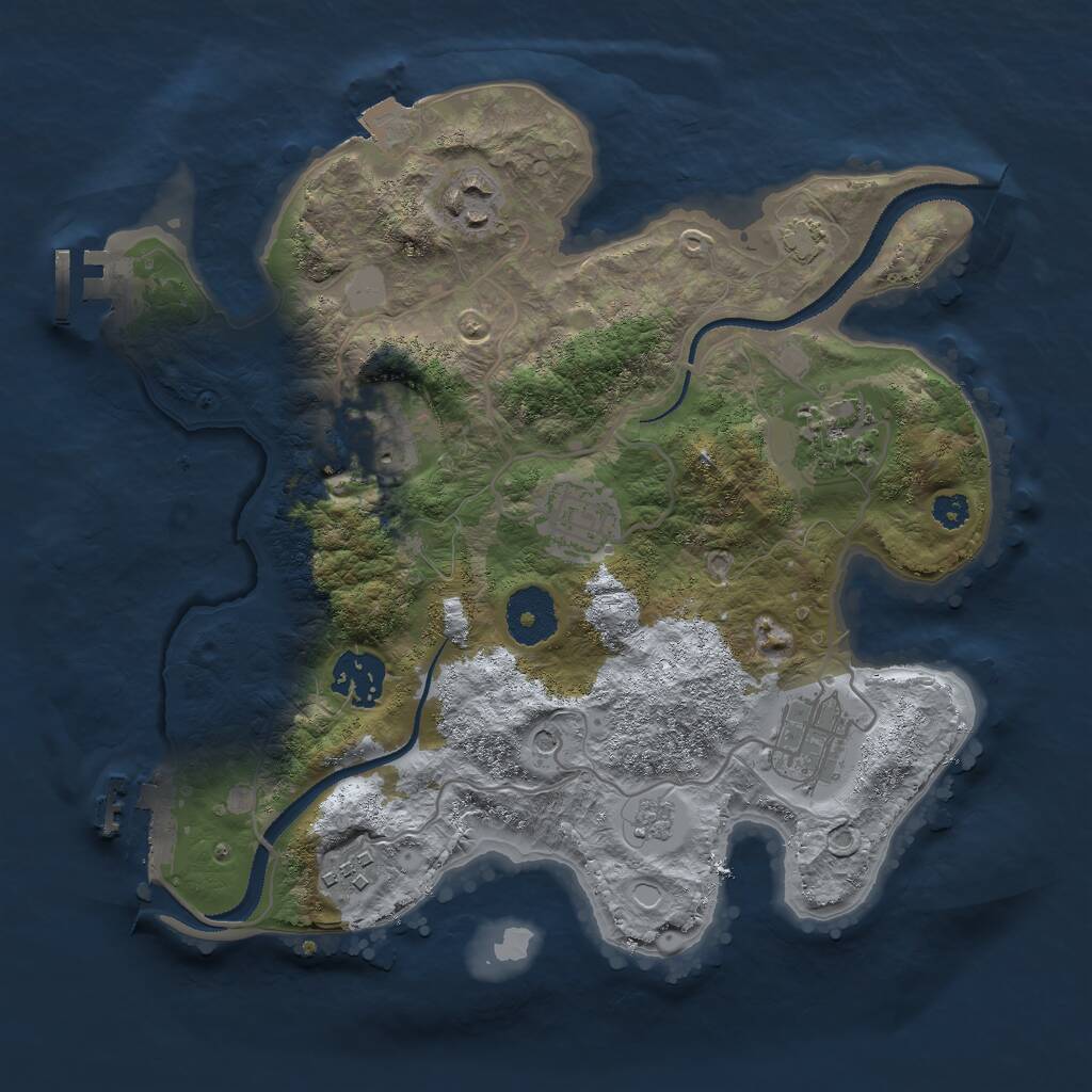 Rust Map: Procedural Map, Size: 3000, Seed: 2211, 13 Monuments