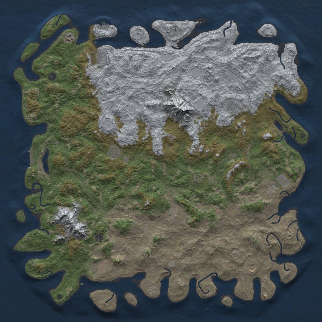 Rust Map: Procedural Map, Size: 6000, Seed: 19950311, 20 Monuments