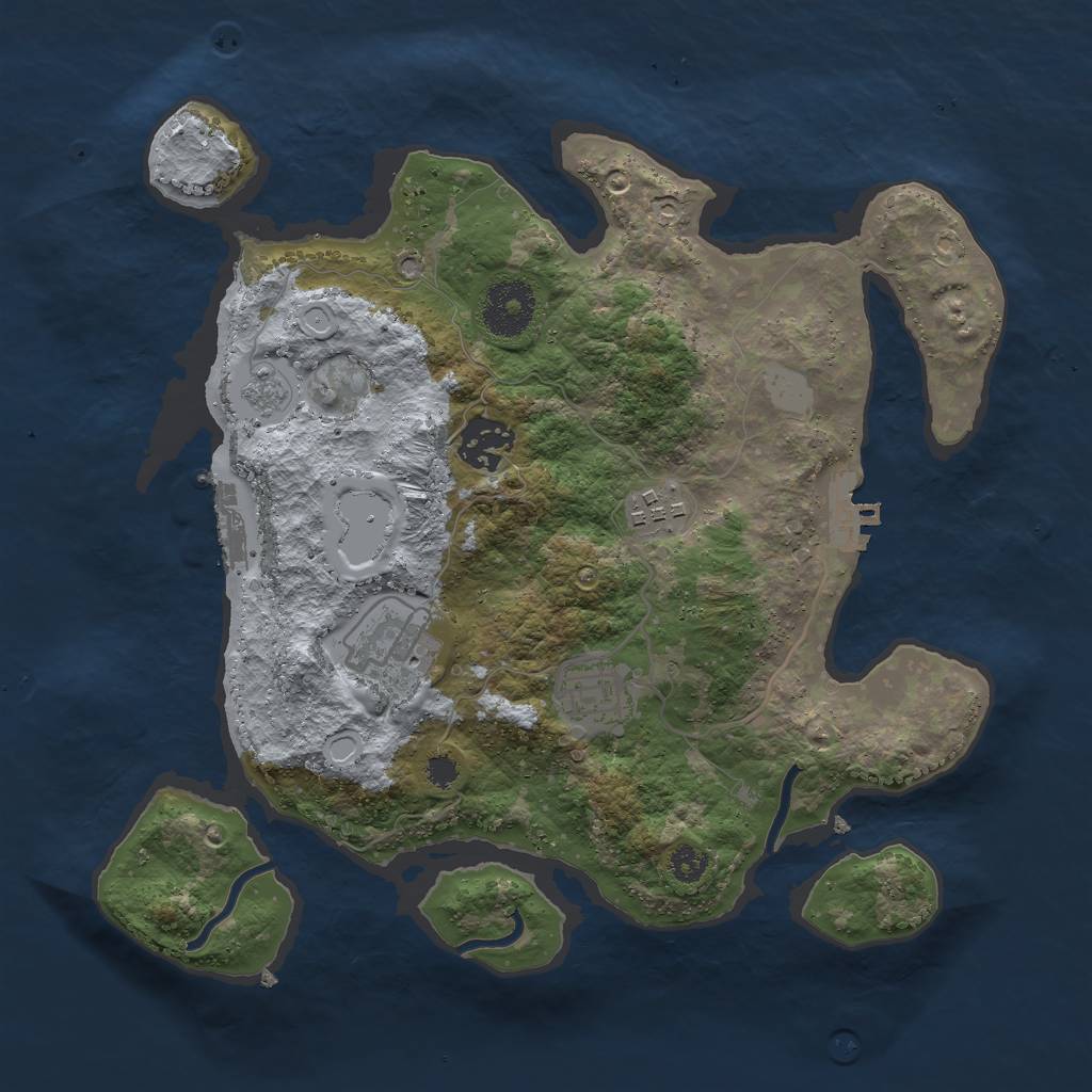 Rust Map: Procedural Map, Size: 3000, Seed: 87214, 12 Monuments