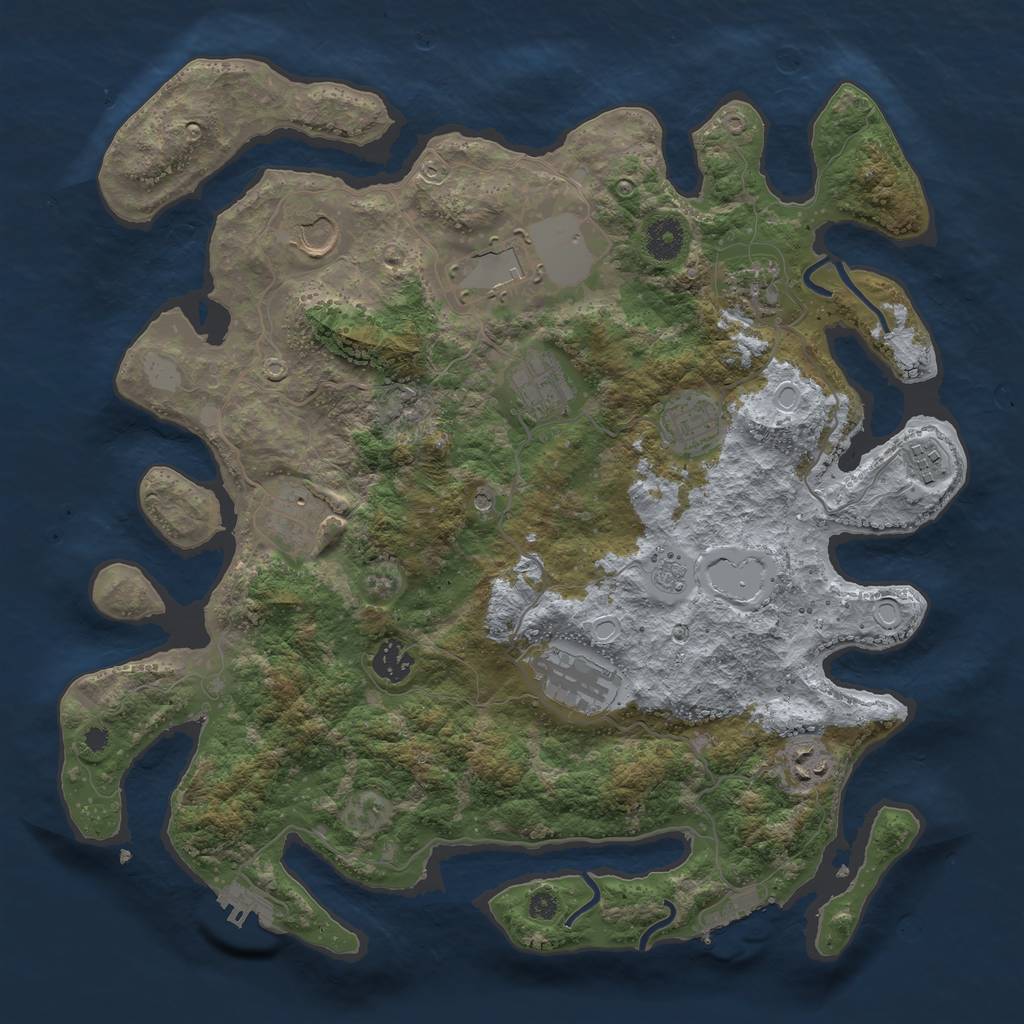 Rust Map: Procedural Map, Size: 3800, Seed: 2835273, 19 Monuments