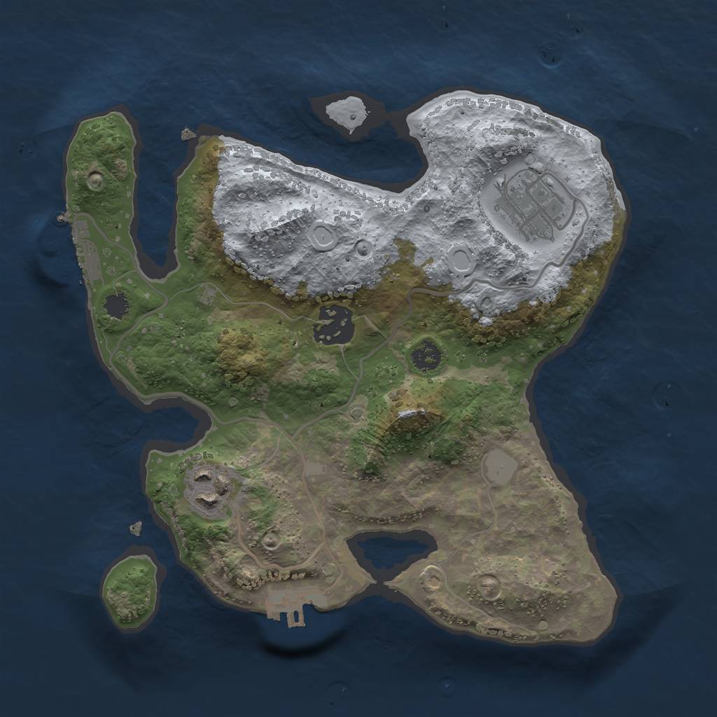 Rust Map: Procedural Map, Size: 2550, Seed: 1928905409, 10 Monuments