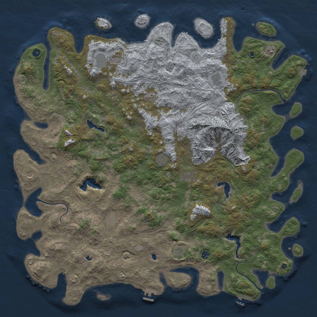 Rust Map: Procedural Map, Size: 6000, Seed: 498760, 17 Monuments