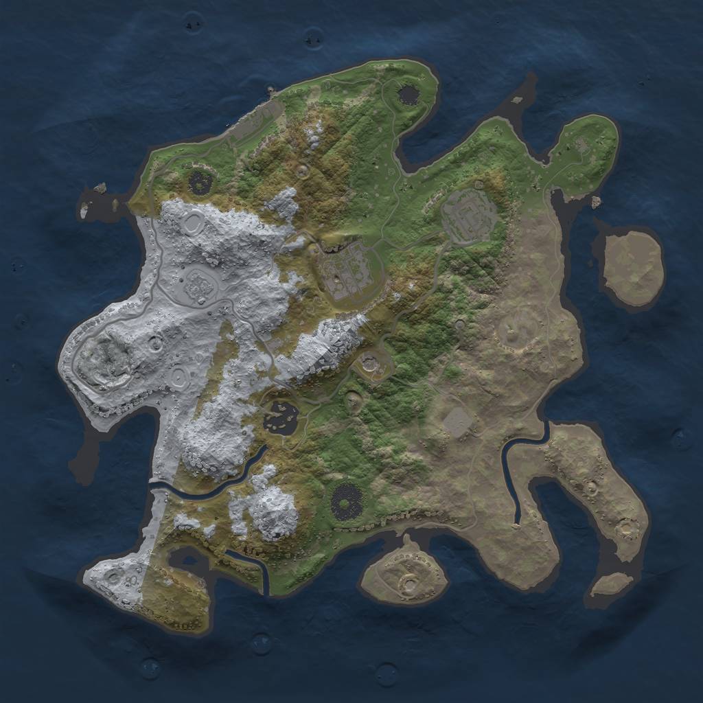 Rust Map: Procedural Map, Size: 3000, Seed: 1081, 11 Monuments