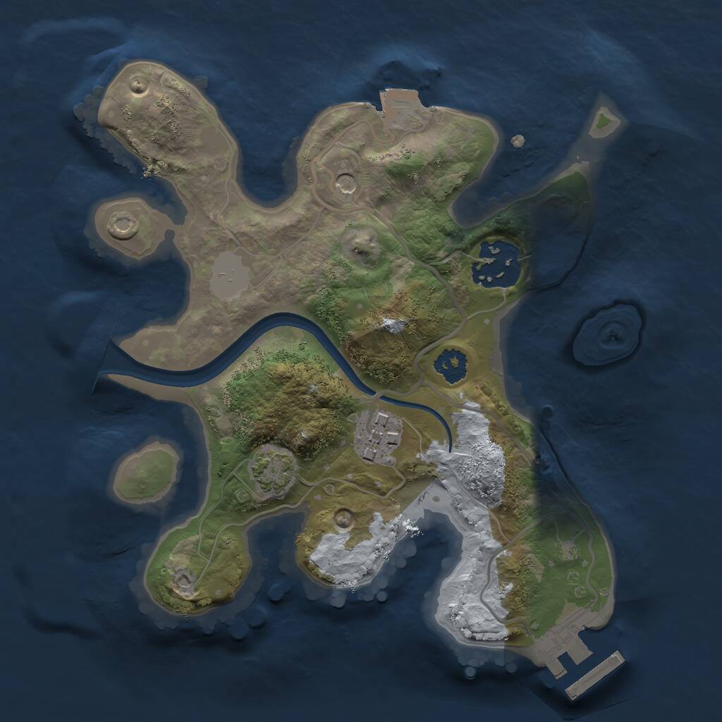 Rust Map: Procedural Map, Size: 2200, Seed: 666, 6 Monuments