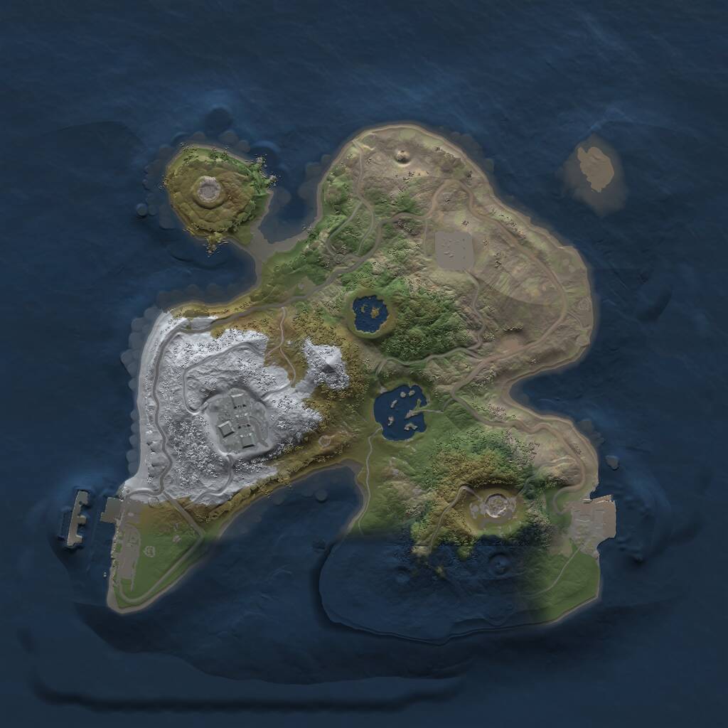 Rust Map: Procedural Map, Size: 2000, Seed: 1555885, 5 Monuments