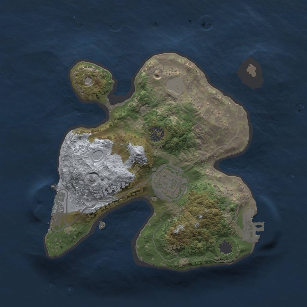 Rust Map: Procedural Map, Size: 2000, Seed: 1555885, 8 Monuments