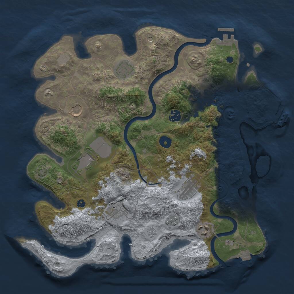 Rust Map: Procedural Map, Size: 3625, Seed: 993459, 15 Monuments