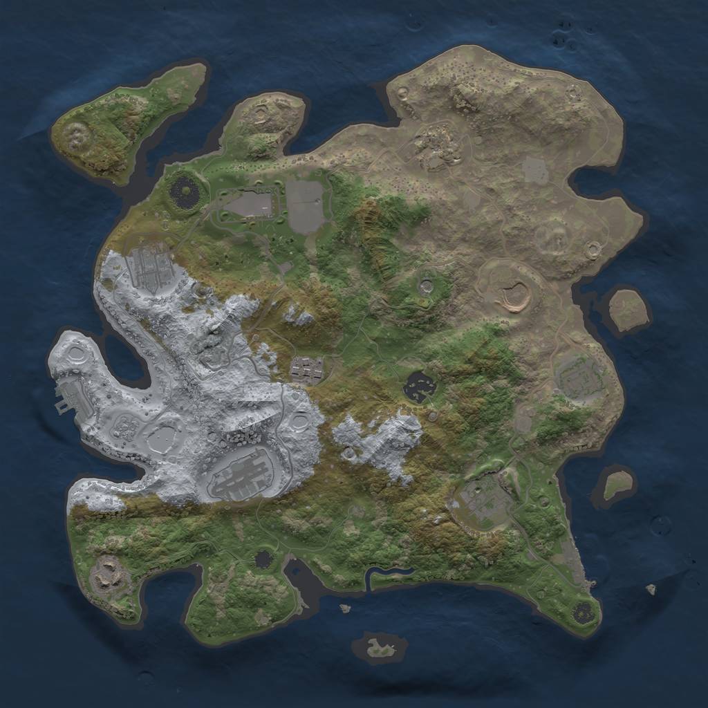 Rust Map: Procedural Map, Size: 3500, Seed: 1269331976, 19 Monuments
