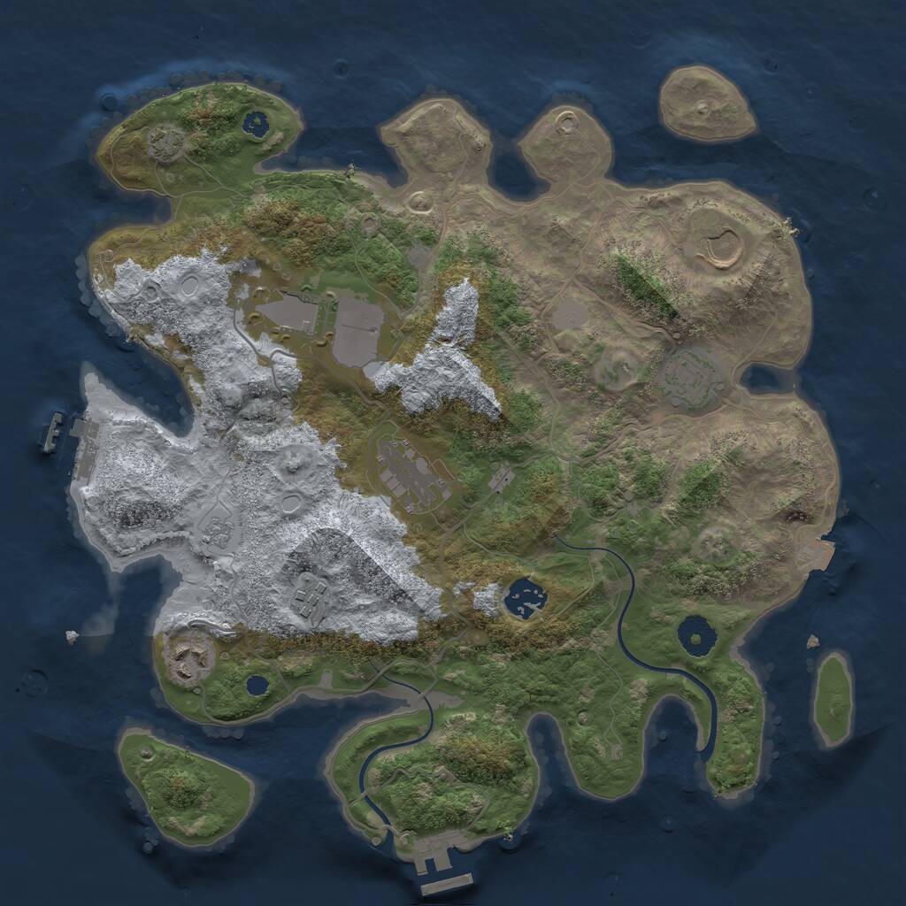 Rust Map: Procedural Map, Size: 3500, Seed: 546797978, 12 Monuments