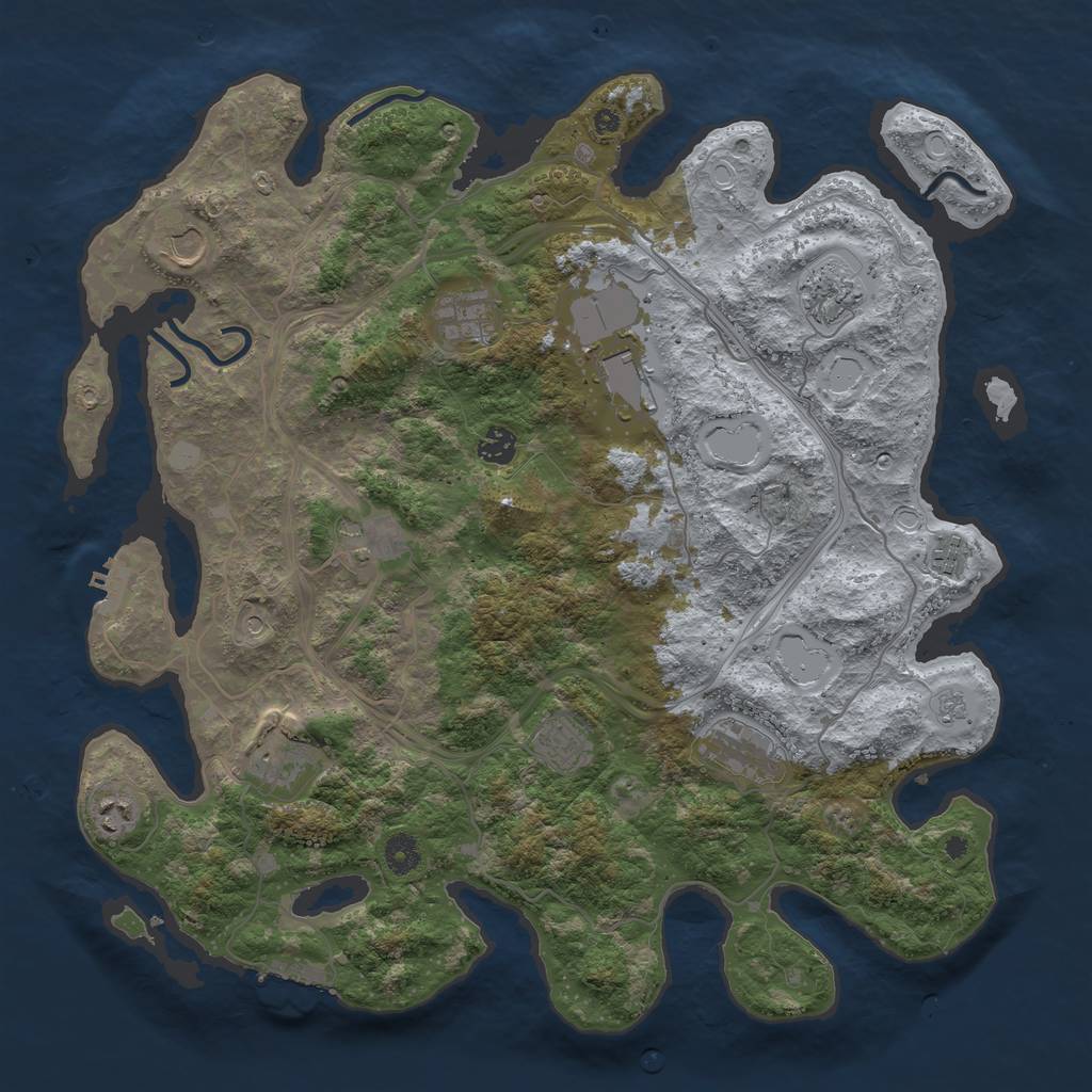 Rust Map: Procedural Map, Size: 4250, Seed: 1017972639, 20 Monuments