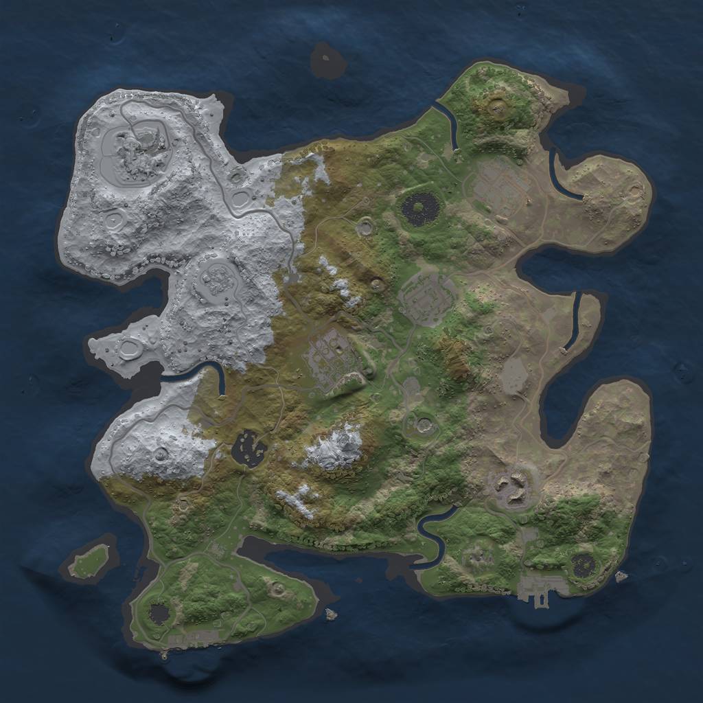 Rust Map: Procedural Map, Size: 3000, Seed: 80425206, 15 Monuments