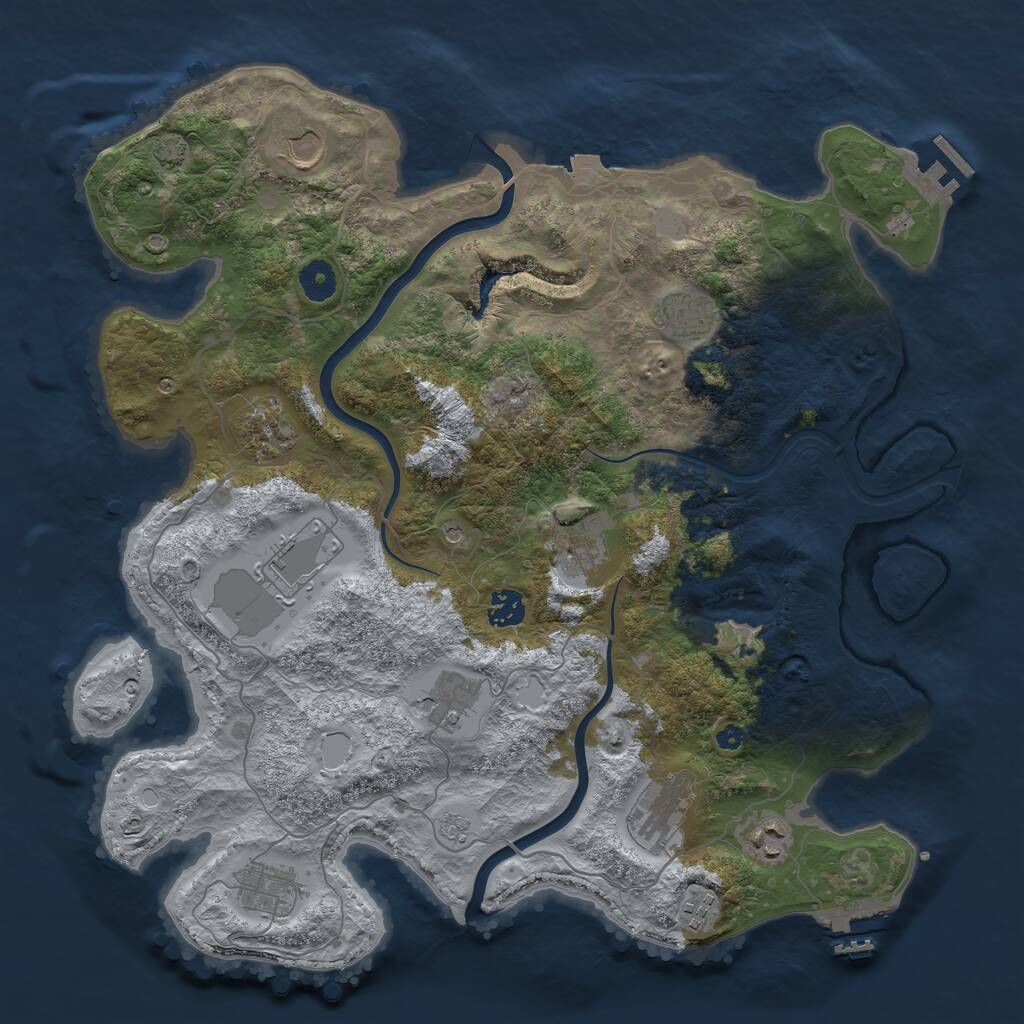 Rust Map: Procedural Map, Size: 4000, Seed: 13587579, 17 Monuments