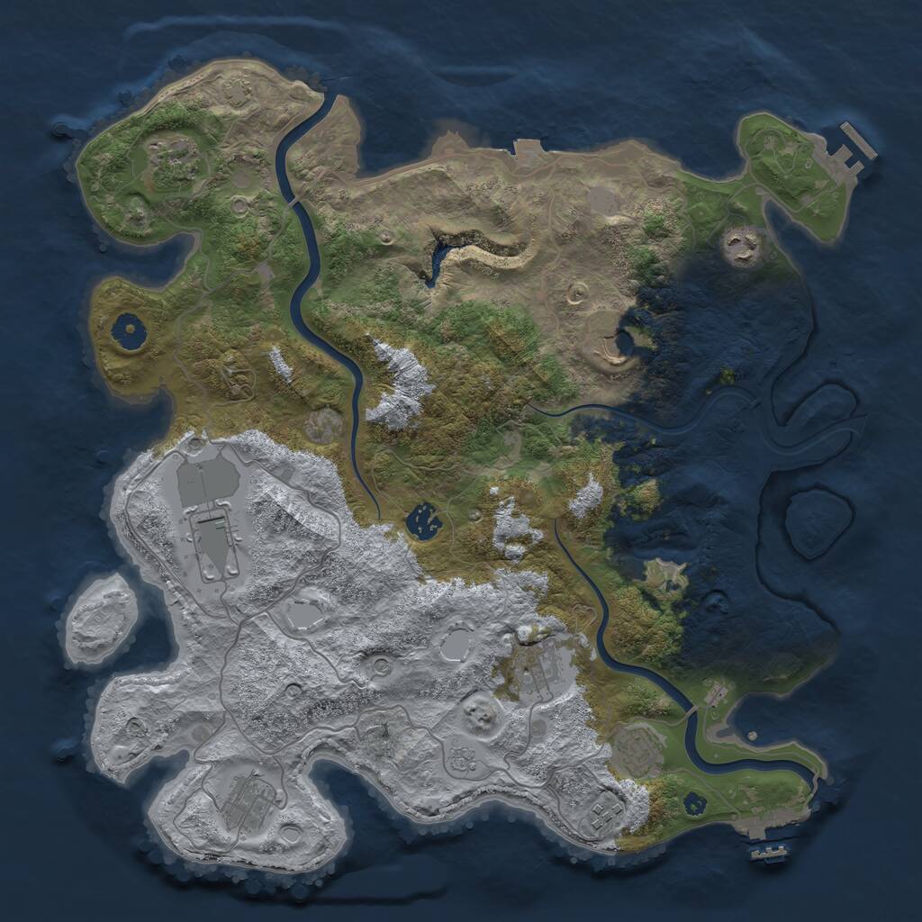 Rust Map: Procedural Map, Size: 4000, Seed: 13587579, 15 Monuments