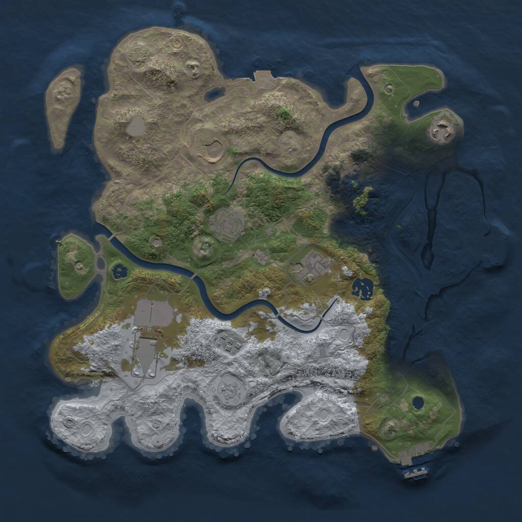 Rust Map: Procedural Map, Size: 3500, Seed: 9336, 13 Monuments