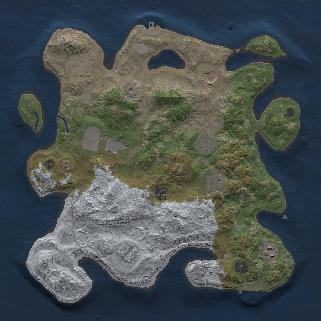Rust Map: Procedural Map, Size: 3530, Seed: 2147483647, 18 Monuments