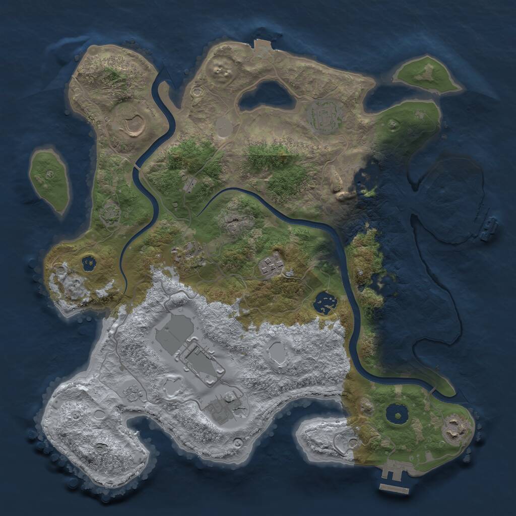 Rust Map: Procedural Map, Size: 3530, Seed: 2147483647, 15 Monuments