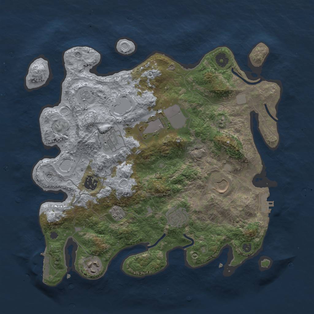 Rust Map: Procedural Map, Size: 3500, Seed: 7458730, 16 Monuments