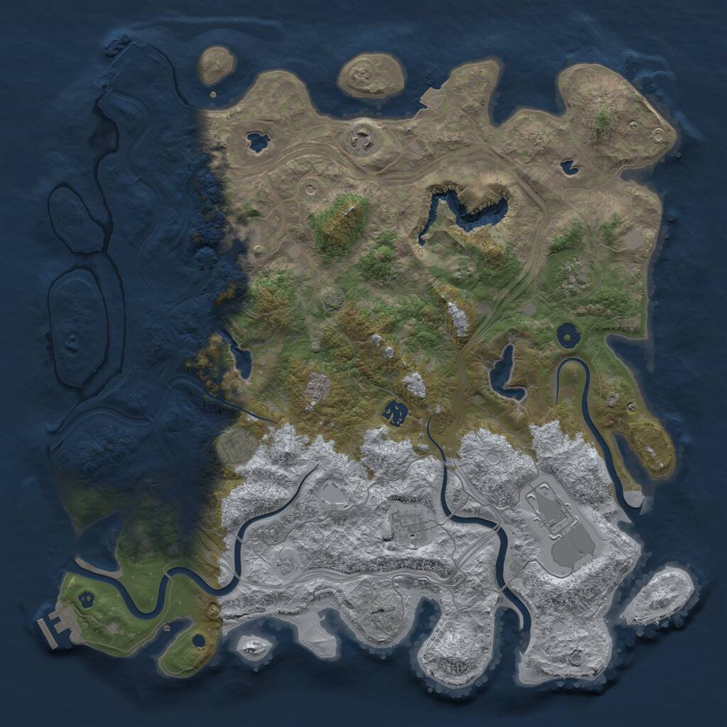 Rust Map: Procedural Map, Size: 4500, Seed: 9871562, 14 Monuments