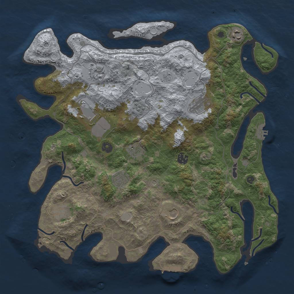 Rust Map: Procedural Map, Size: 4000, Seed: 300880025, 19 Monuments