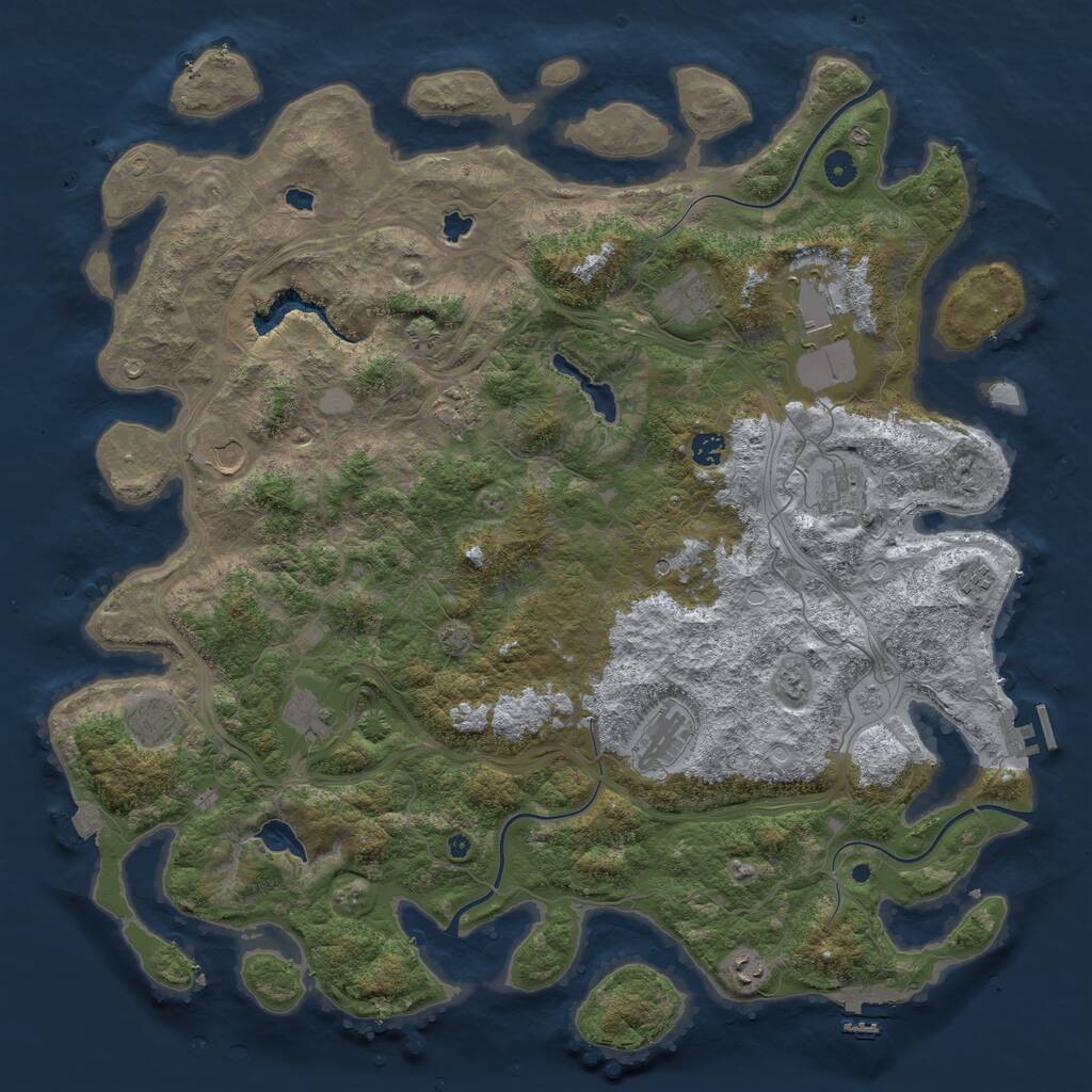 Rust Map: Procedural Map, Size: 4800, Seed: 176968300, 17 Monuments