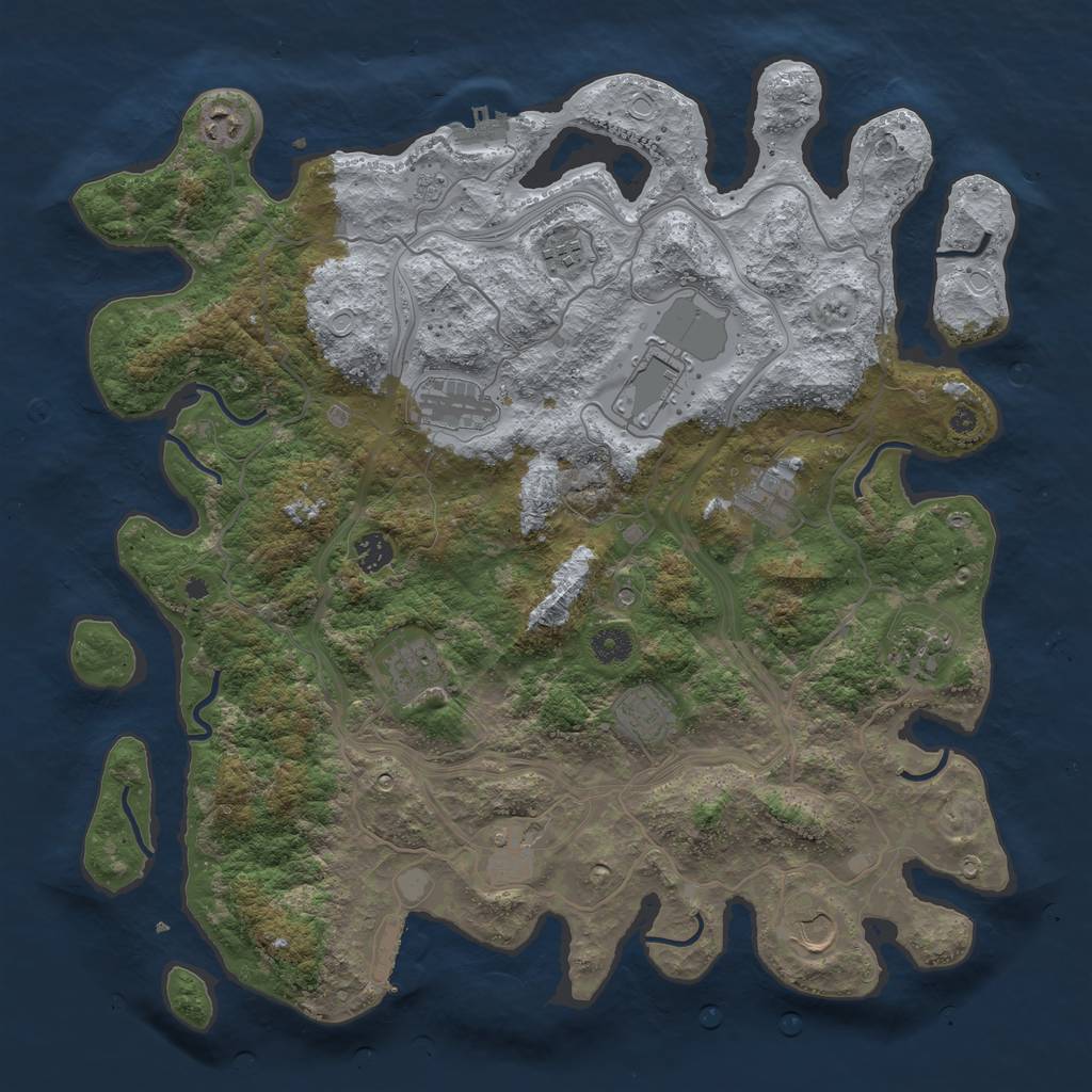Rust Map: Procedural Map, Size: 4250, Seed: 227936292, 20 Monuments