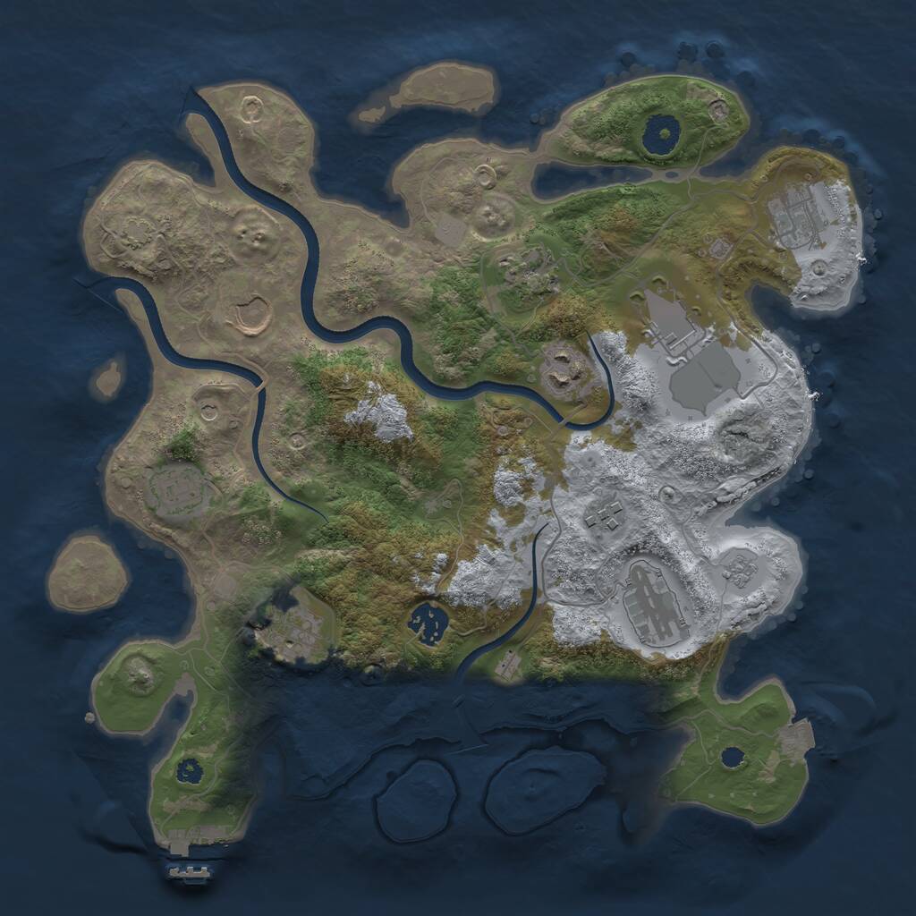 Rust Map: Procedural Map, Size: 3500, Seed: 341, 15 Monuments