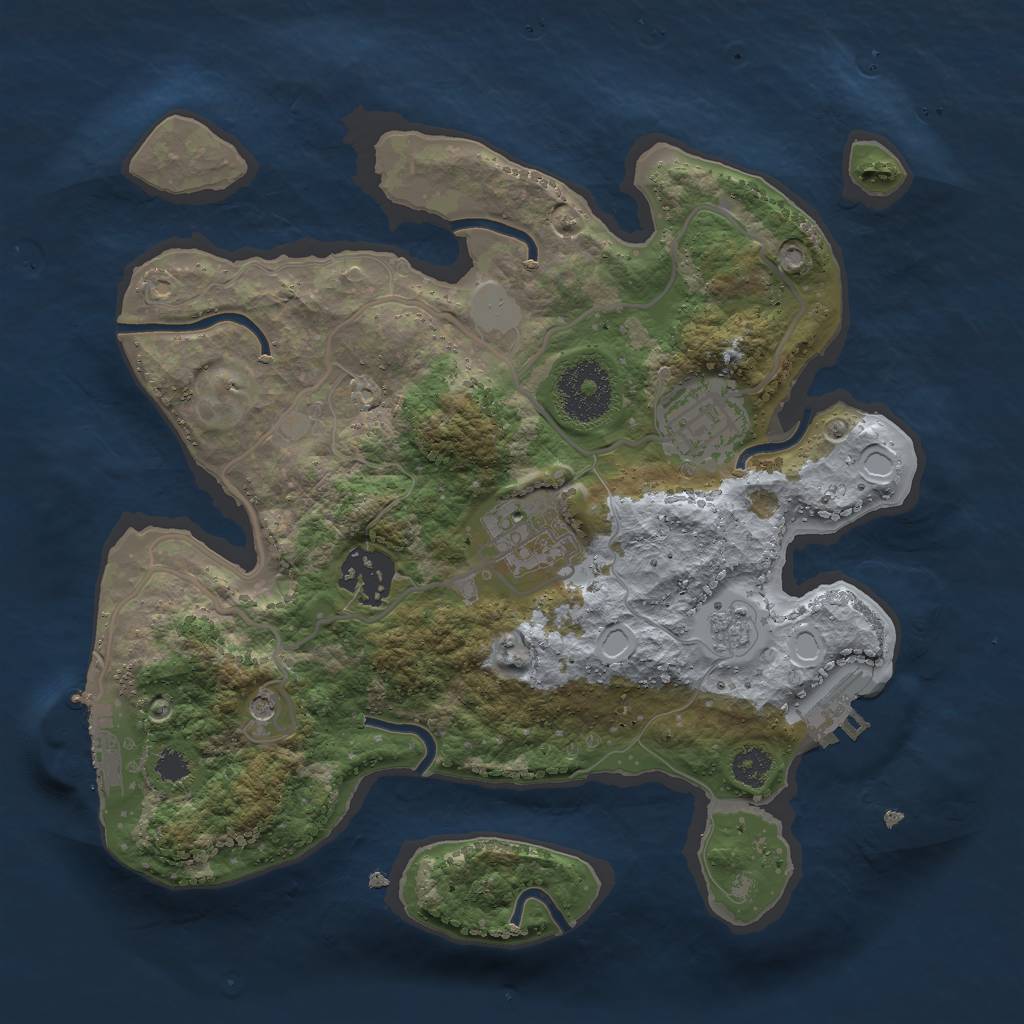 Rust Map: Procedural Map, Size: 2700, Seed: 34, 12 Monuments