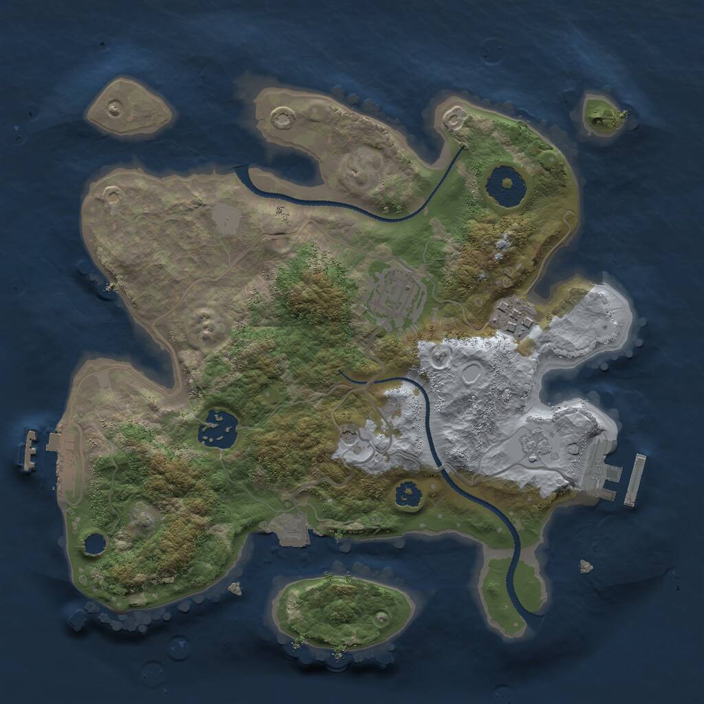 Rust Map: Procedural Map, Size: 2700, Seed: 34, 8 Monuments