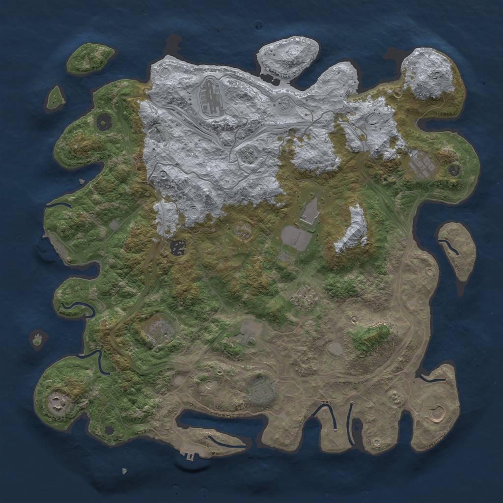 Rust Map: Procedural Map, Size: 4500, Seed: 1786304208, 20 Monuments