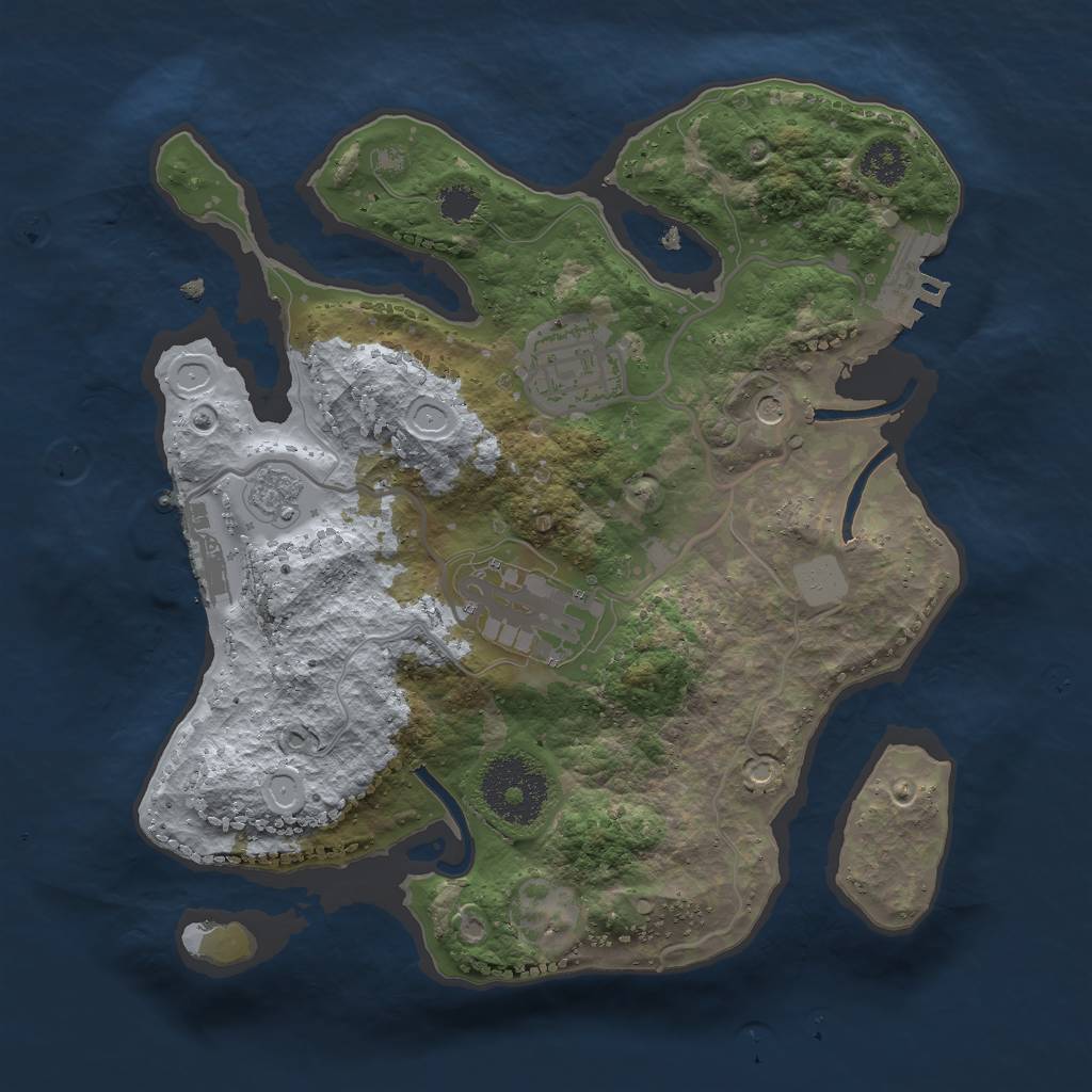 Rust Map: Procedural Map, Size: 2500, Seed: 1561658, 11 Monuments