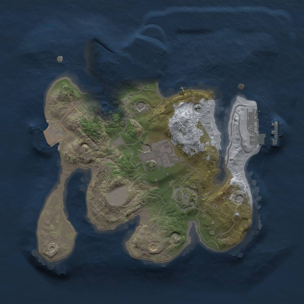 Rust Map: Procedural Map, Size: 2000, Seed: 61745, 6 Monuments