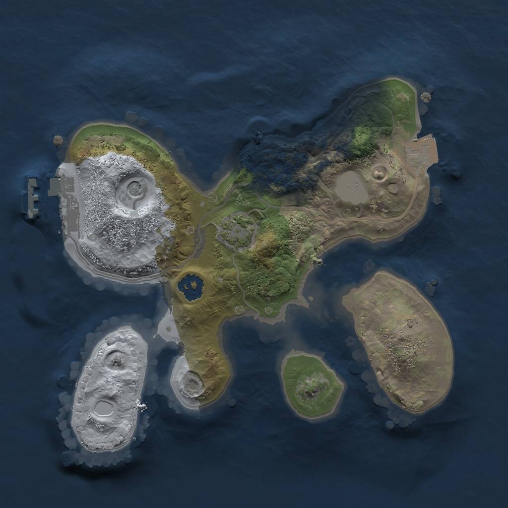 Rust Map: Procedural Map, Size: 2000, Seed: 5836379, 4 Monuments