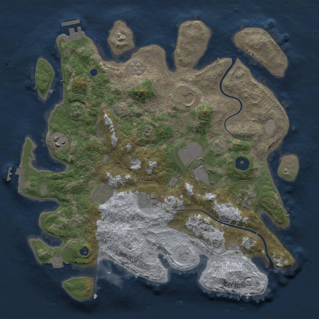 Rust Map: Procedural Map, Size: 3500, Seed: 8536, 13 Monuments