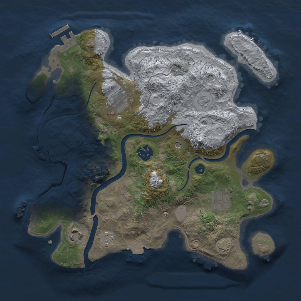 Rust Map: Procedural Map, Size: 3000, Seed: 17989, 11 Monuments