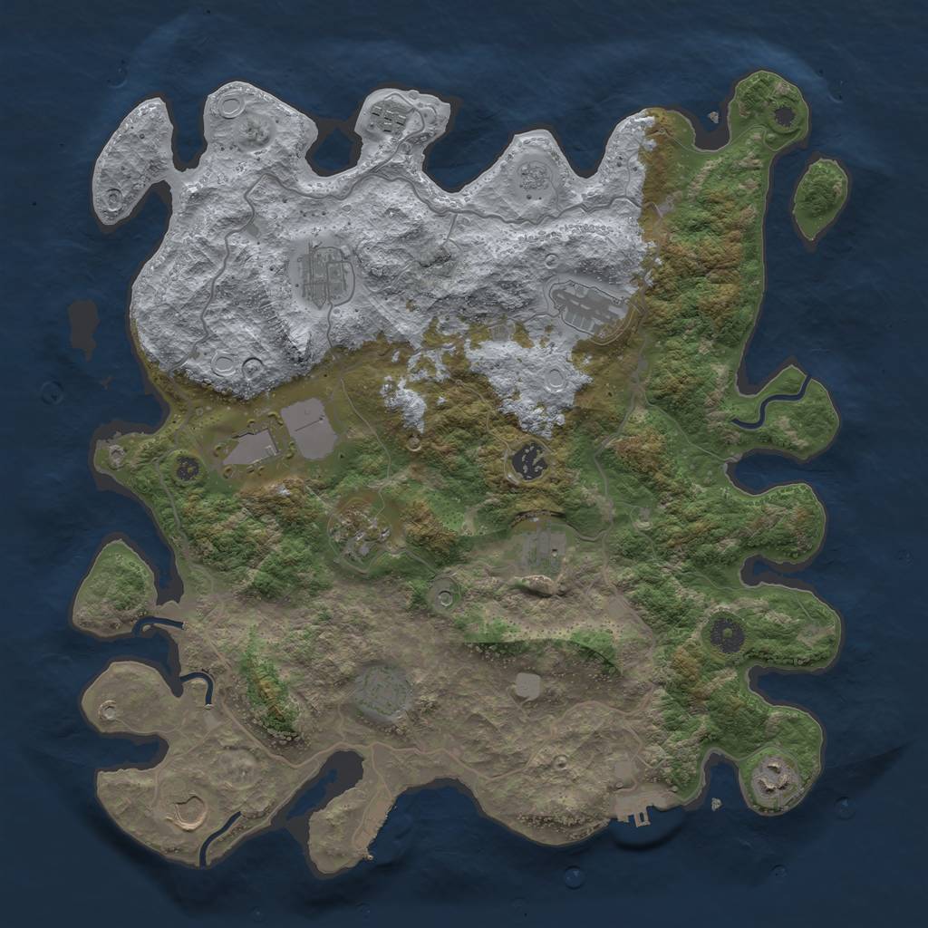 Rust Map: Procedural Map, Size: 4000, Seed: 810140, 19 Monuments