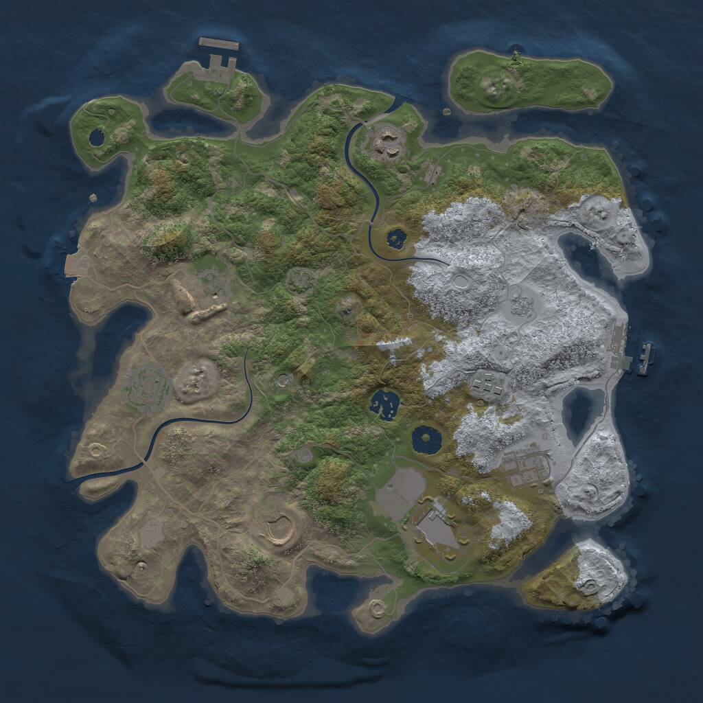 Rust Map: Procedural Map, Size: 3567, Seed: 1289413748, 14 Monuments