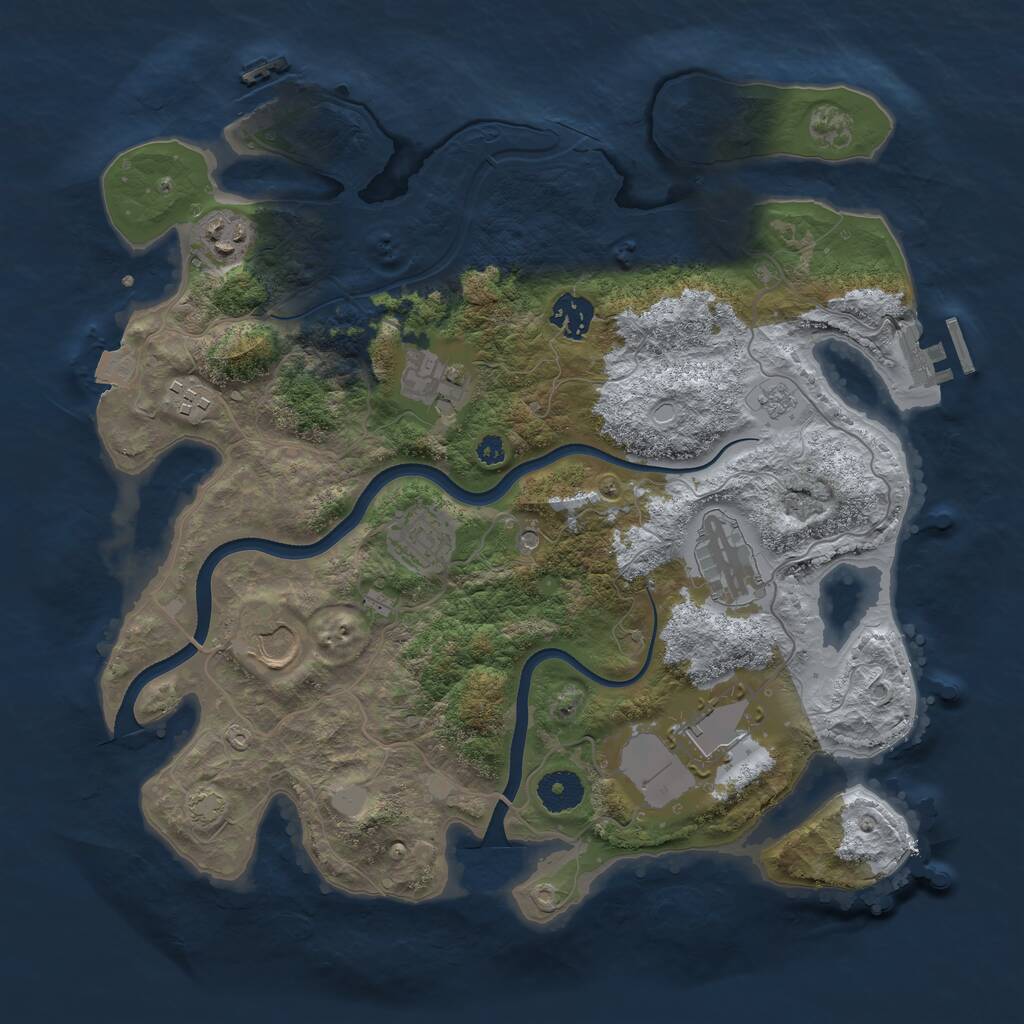 Rust Map: Procedural Map, Size: 3567, Seed: 1289413748, 14 Monuments